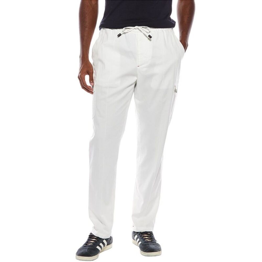 Isaia Mens Cargo Trouser, White